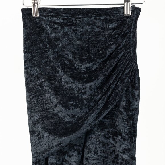 Balenciaga Demna Black Crushed-Velvet Draped-Front Leggings - Picture 4 of 10